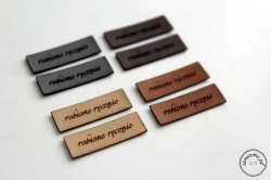 Zestaw 8  małych metek robione ręcznie ekoskóra premium