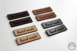 Zestaw 8  małych metek hand made ekoskóra premium