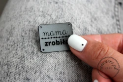 Metka z ekoskóry NORMA stone mama zrobiła szara