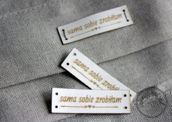 Metka ze skóry ekologicznej premium sama sobie zrobiłam biała