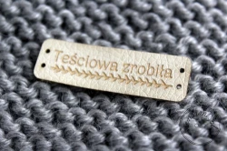 Metka ze skóry ekologicznej Teściowa zrobiła ecru