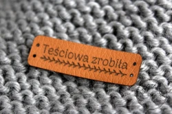 Metka ze skóry ekologicznej Teściowa zrobiła camel