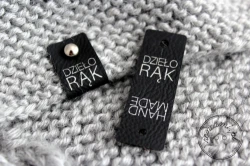 Metka z ekoskóry DECO dzieło rąk ink z nitem