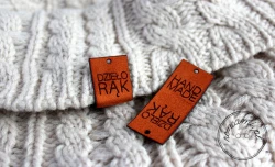 Metka z ekozamszu premium dzieło rąk hand made ruda