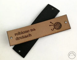 Metka z ekozamszu robione na drutach beżowa