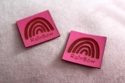Metka z ekoskóry premium RainBow różowa