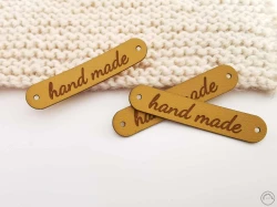 Metka  z ekoskóry premium hand made musztarda