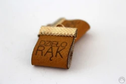 Zawieszka dzieło rąk ekoskóra vintage camel złoto