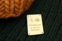 Metka Zrobione z serca biciem ecru