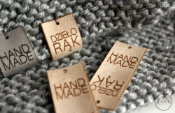 Metka z ekozamszu premium dzieło rąk hand made kremowa