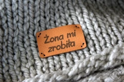 Metka ze skóry ekologicznej NORMA żona mi zrobiła camel