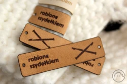 Metka z ekozamszu premium robione szydełkiem beżowa